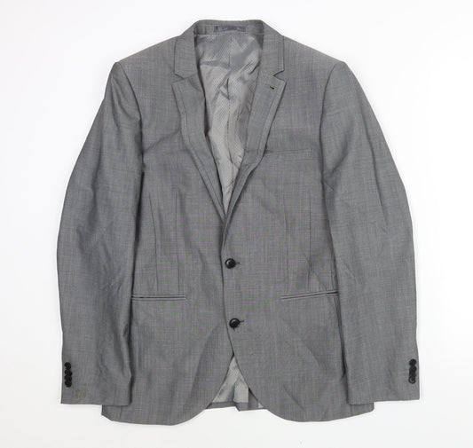 NEXT Mens Grey Wool Jacket Suit Jacket Size 38 Regular