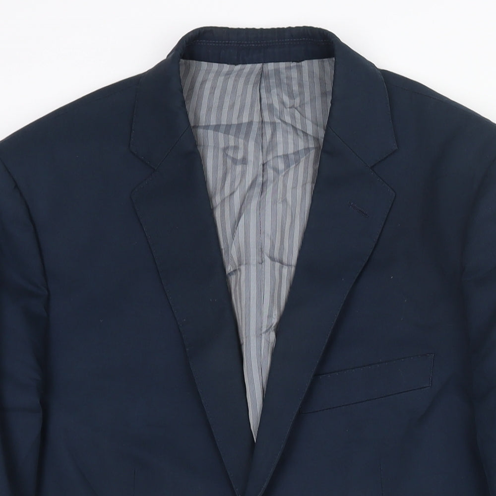 Tessuti Mens Blue Cotton Jacket Blazer Size 40 Regular