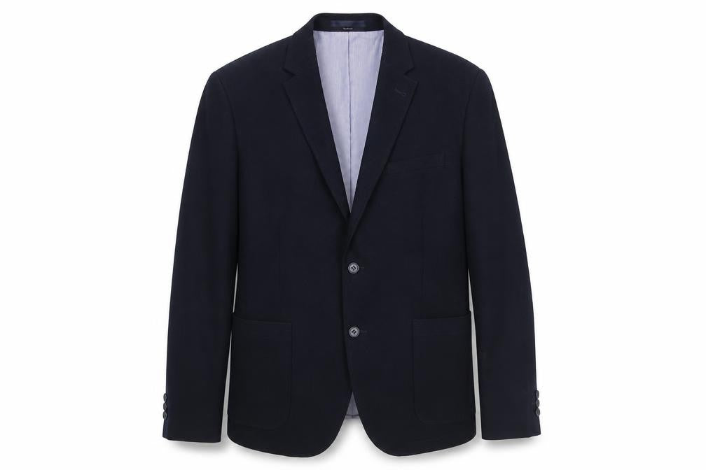 B&W Mens Blue Polyester Jacket Suit Jacket Size L Regular