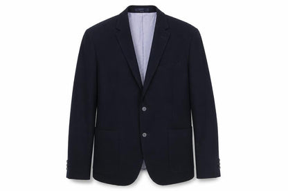 B&W Mens Blue Polyester Jacket Suit Jacket Size L Regular