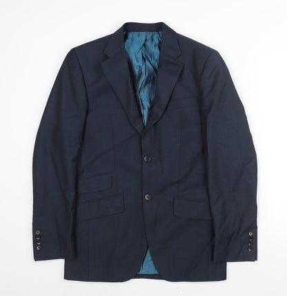 Additional front view of Autograph men’s blue polyester jacket suit jacket, size 36, regular