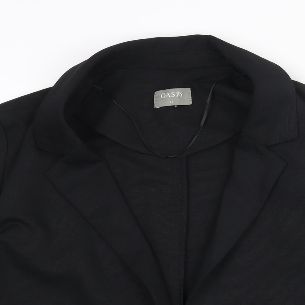 Oasis Womens Black Jacket Blazer Size 10 - Vented Cuff No Closure