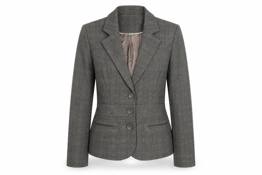 NEXT Womens Grey Check Polyester Jacket Suit Jacket Size 10