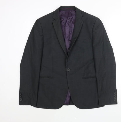 Next Mens Grey Polyester Jacket Suit Jacket Size 38 Regular