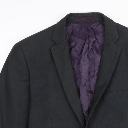 Next Mens Grey Polyester Jacket Suit Jacket Size 38 Regular