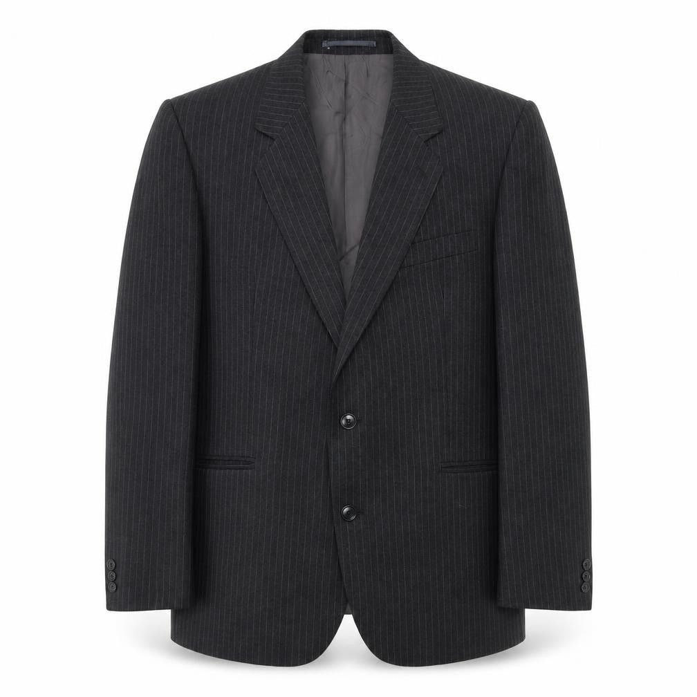 Varteks Mens Grey Striped Wool Jacket Suit Jacket Size 42 Regular
