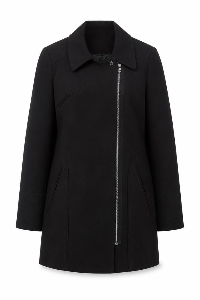 Dororthy Perkins Womens Black Overcoat Coat Size 12 Zip