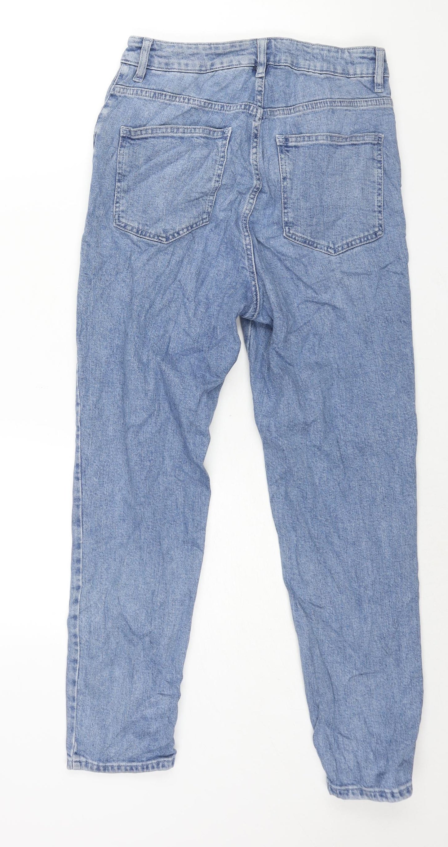 ASOS Womens Blue Cotton Tapered Jeans Size 30 in L30 in Regular Zip - Front Seam Detail