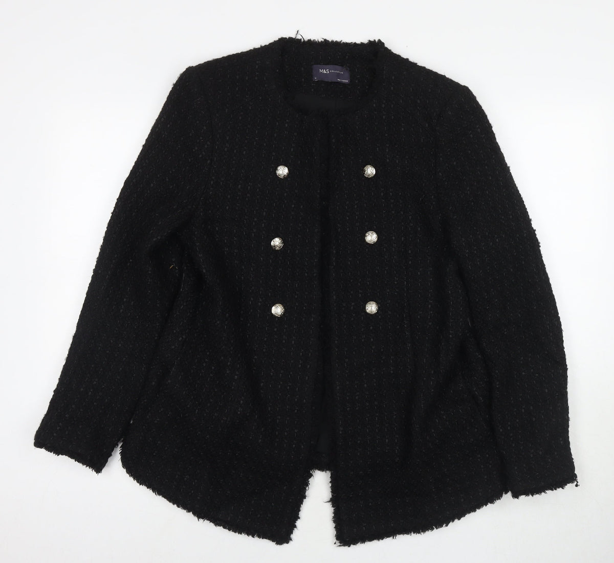Marks & Spencer Womens Black Jacket Size 14 Hook & Eye