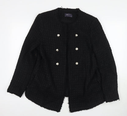 Marks & Spencer Womens Black Jacket Size 14 Hook & Eye