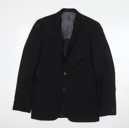 Additional front view of Red Herring men’s black polyester jacket suit jacket, size 38, regular