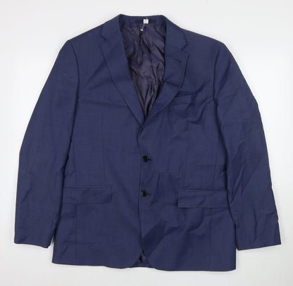 Additional front view of Autograph men’s blue polyester jacket suit jacket, size 42, regular