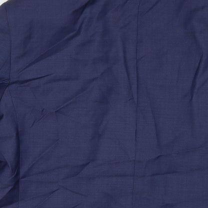 Brand and care label for Autograph men’s blue polyester jacket suit jacket, size 42, regular