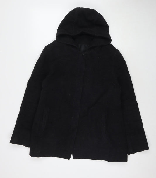 BHS Womens Black Pea Coat Coat Size 14 Button
