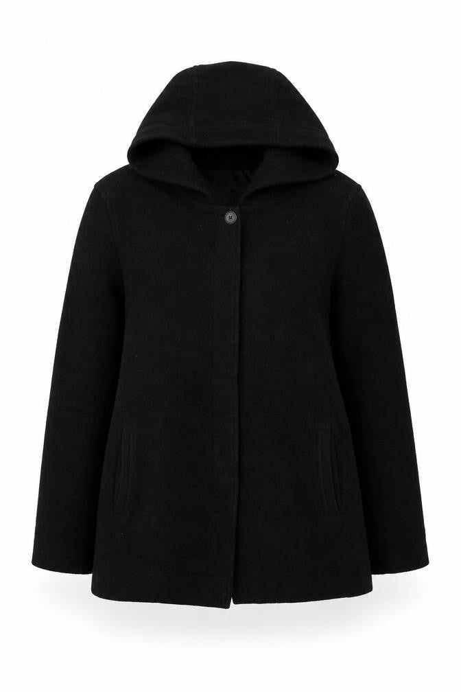 BHS Womens Black Pea Coat Coat Size 14 Button