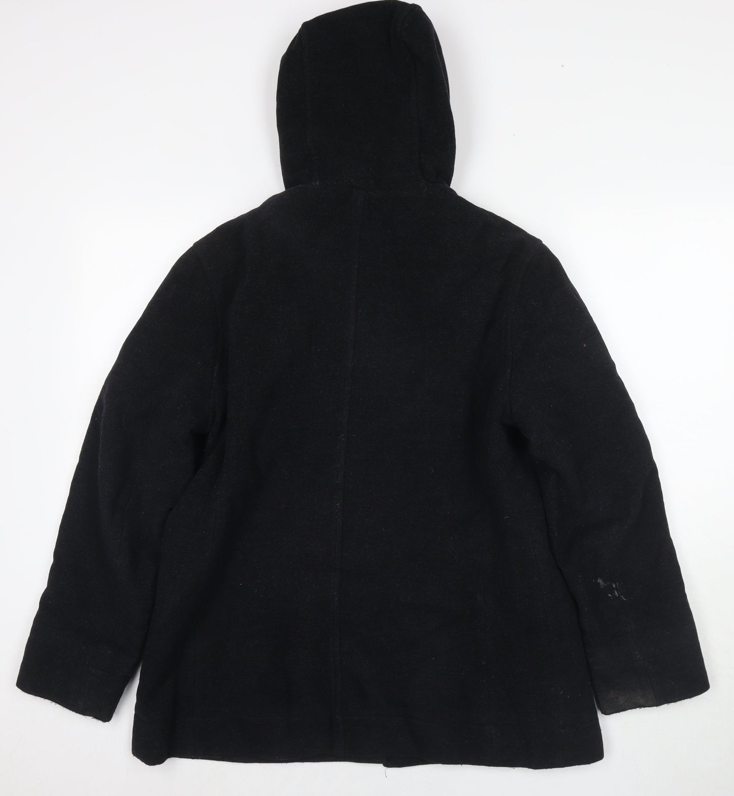 BHS Womens Black Pea Coat Coat Size 14 Button