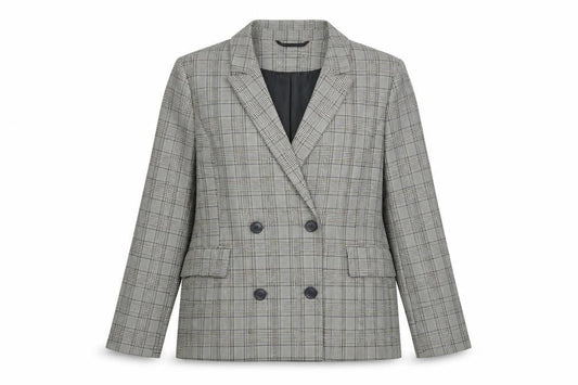 Front view of Dorothy Perkins women’s beige jacket blazer, size UK 8, button