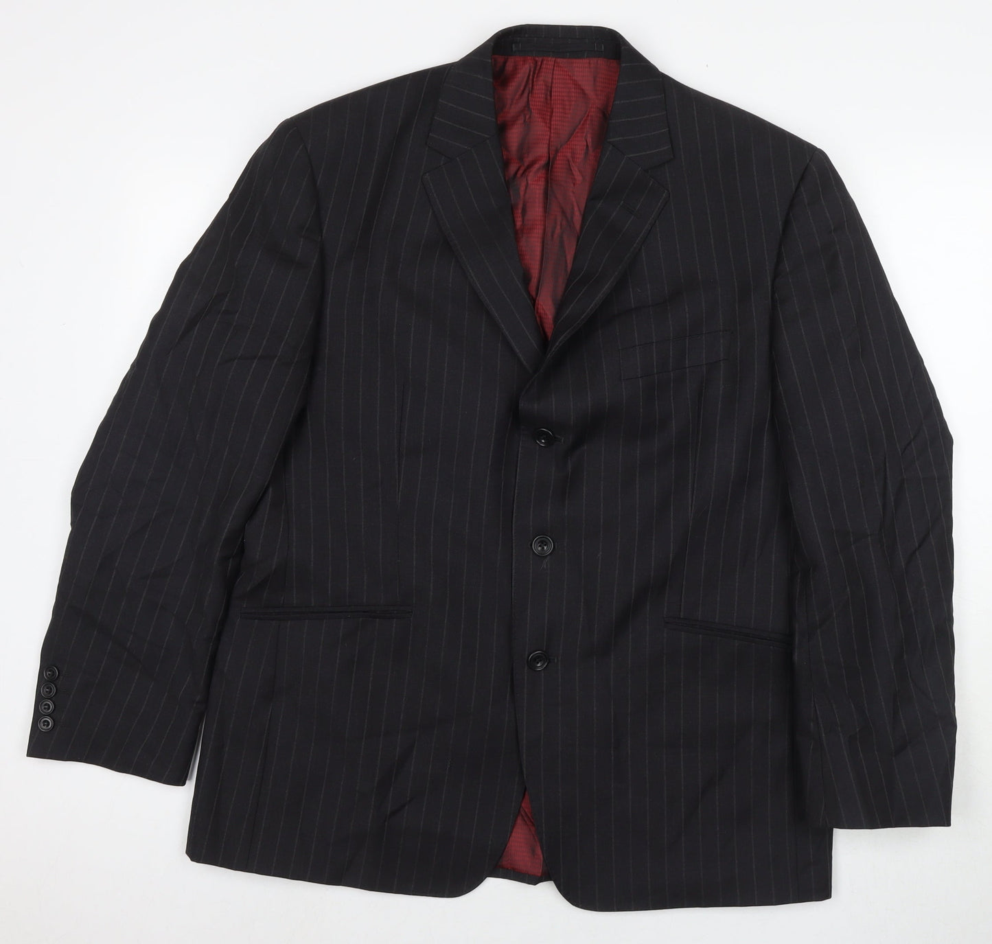 Marks and Spencer Mens Black Wool Jacket Suit Jacket Size 42 Regular