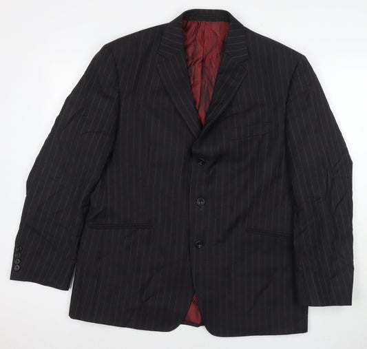 Marks and Spencer Mens Black Wool Jacket Suit Jacket Size 42 Regular