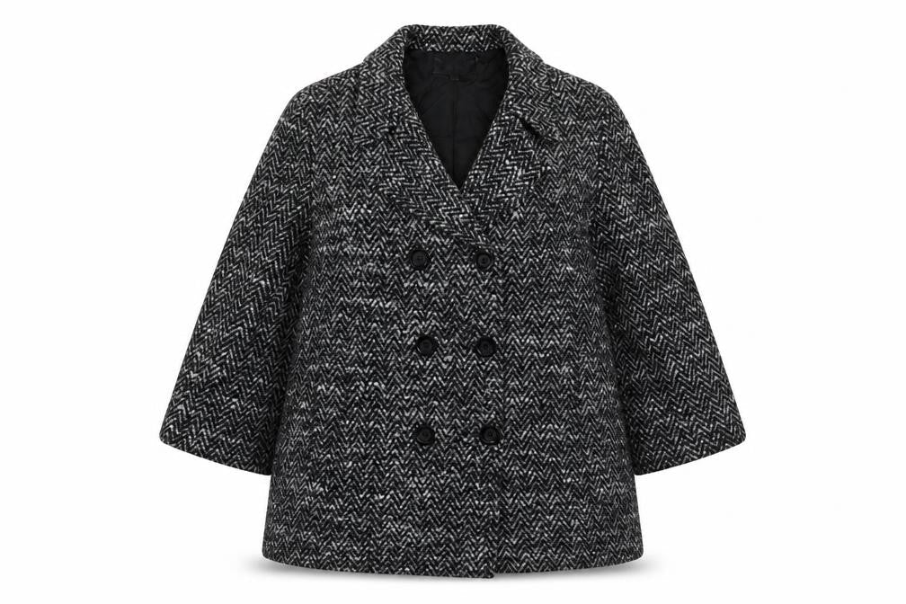 Cotswold Collections Womens Black Overcoat Coat Size 12 Button