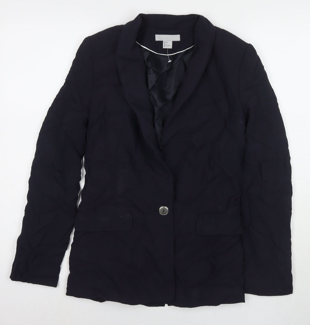 H&M Womens Blue Jacket Blazer Size 6 Button