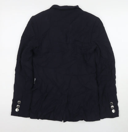 H&M Womens Blue Jacket Blazer Size 6 Button