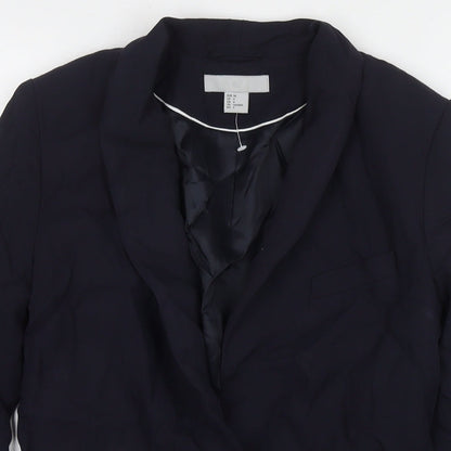 H&M Womens Blue Jacket Blazer Size 6 Button