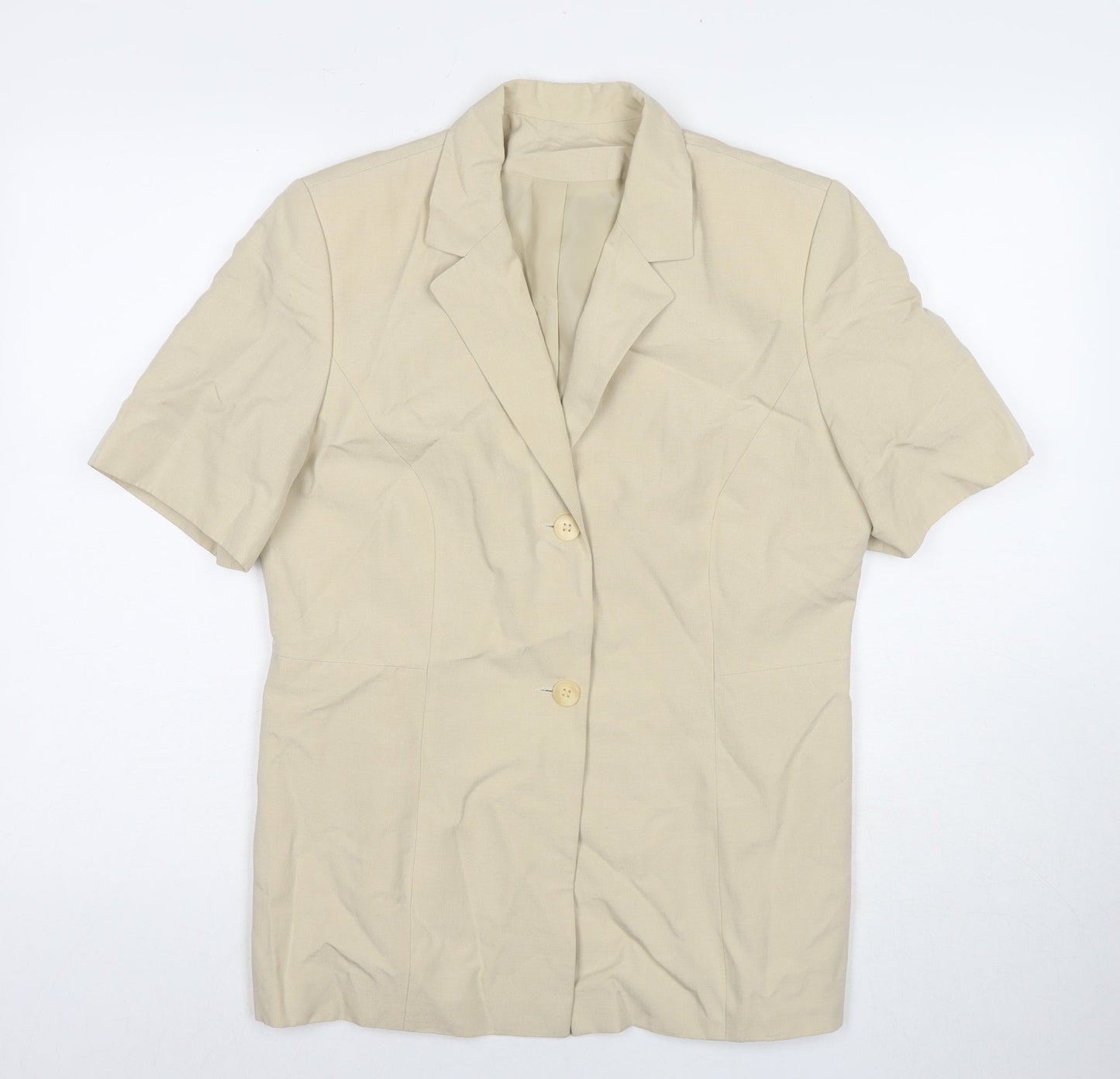 Richards Womens Beige Jacket Blazer Size 14 Button