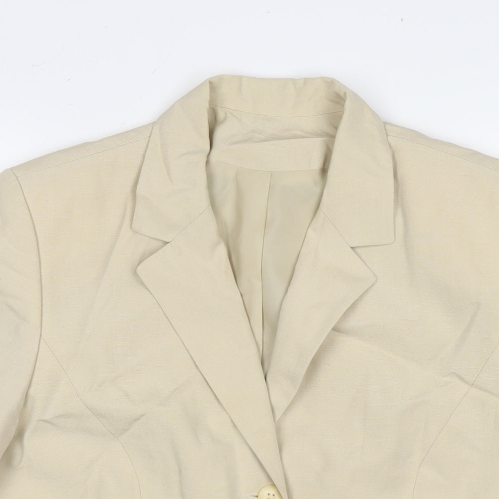 Richards Womens Beige Jacket Blazer Size 14 Button
