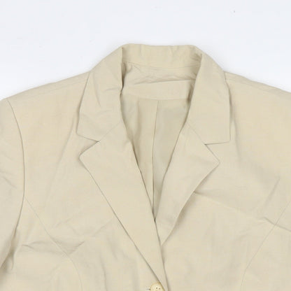 Preloved Richards Womens Beige Jacket Blazer Size 14 Button - Detail