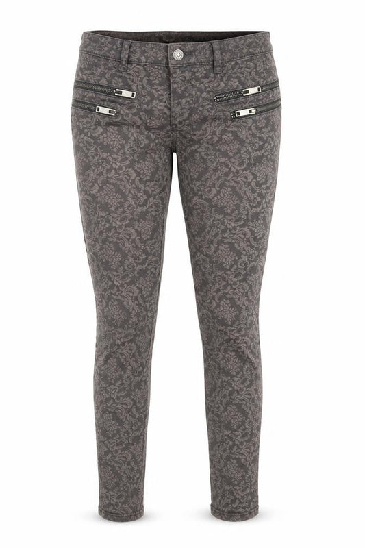 Zara Womens Beige Paisley Cotton Skinny Jeans Size 6 L28 in Regular Zip