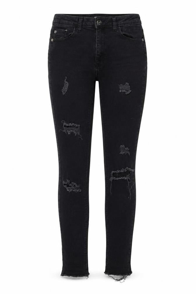 Missguided Womens Black Cotton Skinny Jeans Size 8 L28 in Regular Zip