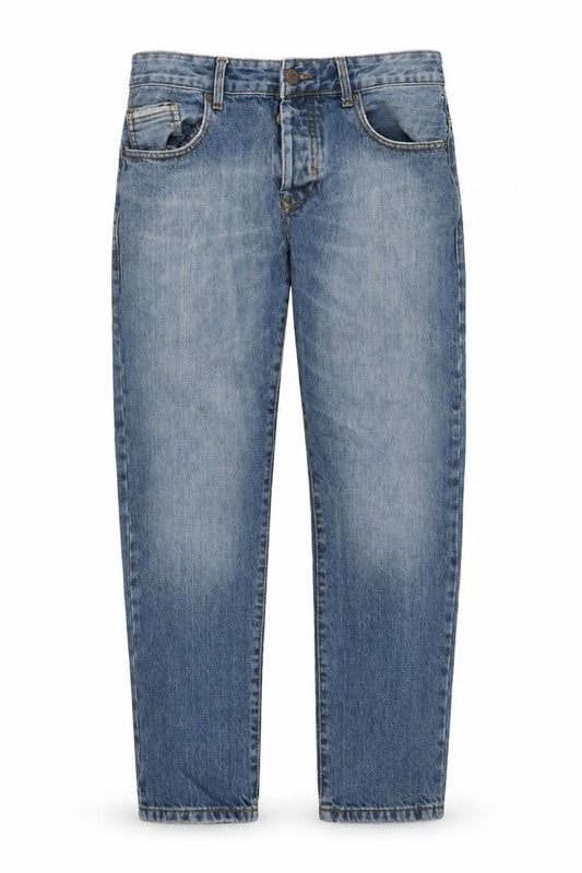 Burton Mens Blue Cotton Tapered Jeans Size 34 in L30 in Regular Zip