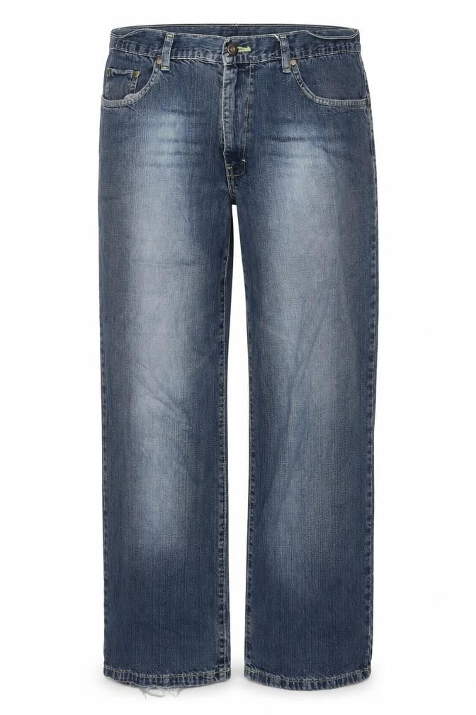 Cherokee Mens Blue Cotton Straight Jeans Size 38 in L29 in Regular Zip