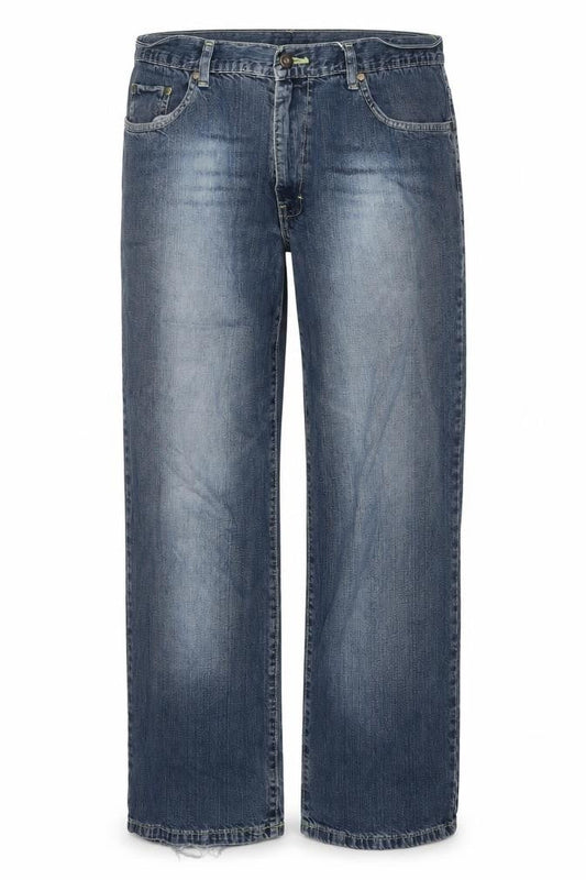 Cherokee Mens Blue Cotton Straight Jeans Size 38 in L29 in Regular Zip