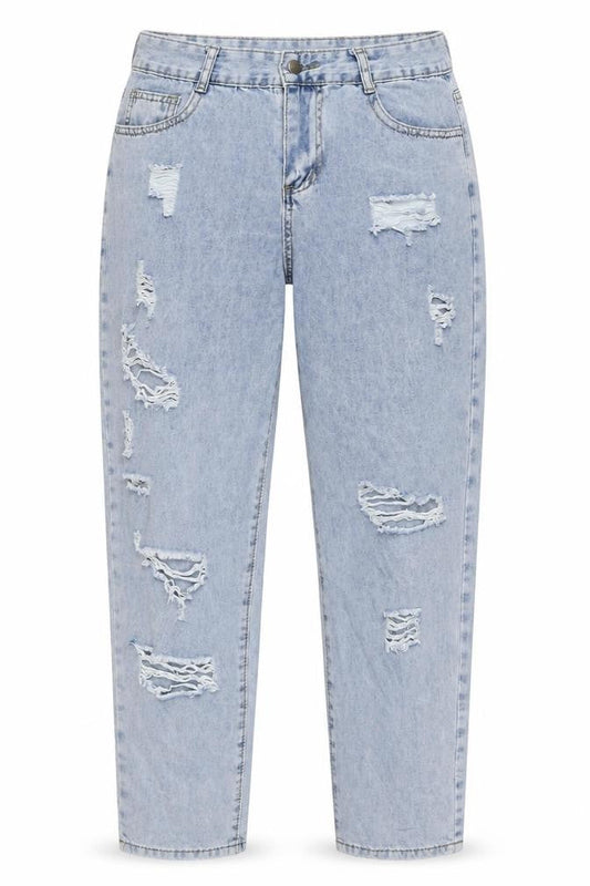 Jeans Womens Blue Polyester Blend Mom Jeans Size 30 in L24 in Regular Zip