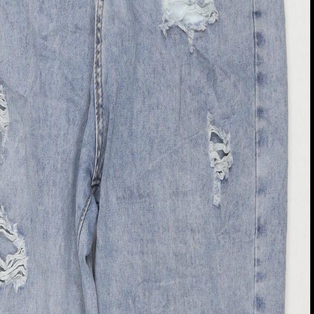 Jeans Womens Blue Polyester Blend Mom Jeans Size 30 in L24 in Regular Zip