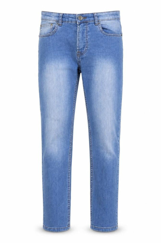 Denim & Co. Mens Blue Cotton Blend Straight Jeans Size 30 in L30 in Regular Button
