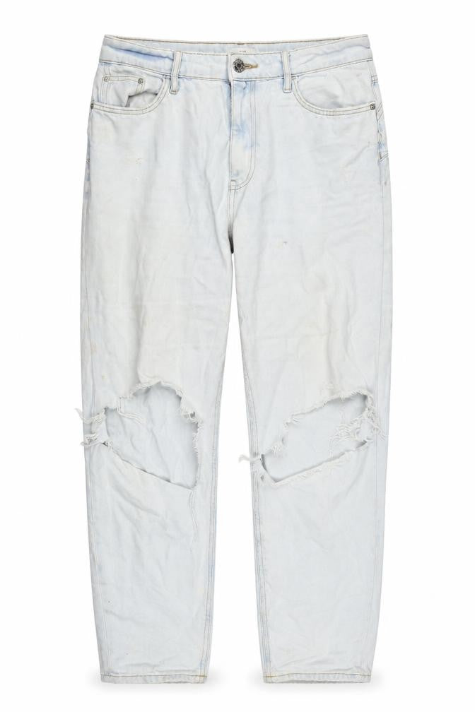 River Island Womens Blue Cotton Blend Straight Jeans Size 12 L26 in Regular Zip