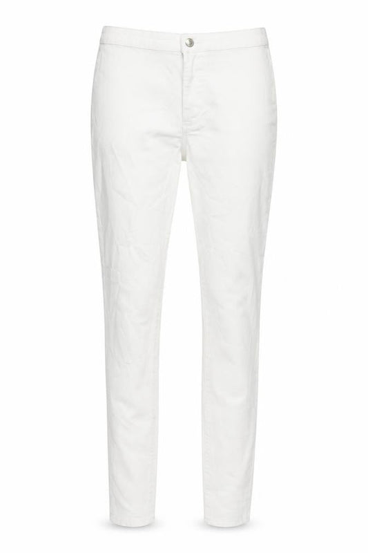 Denim & Co. Womens Ivory Cotton Blend Straight Jeans Size 14 L27.5 in Regular Zip