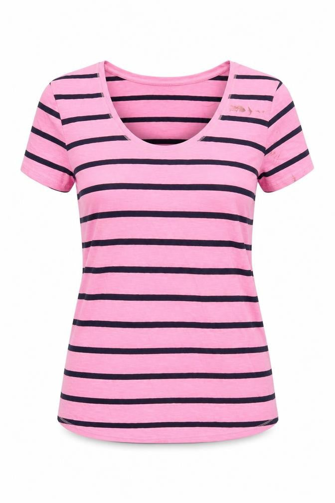 Marks & Spencer Womens Pink Cotton Basic T-Shirt Size 14 Crew Neck