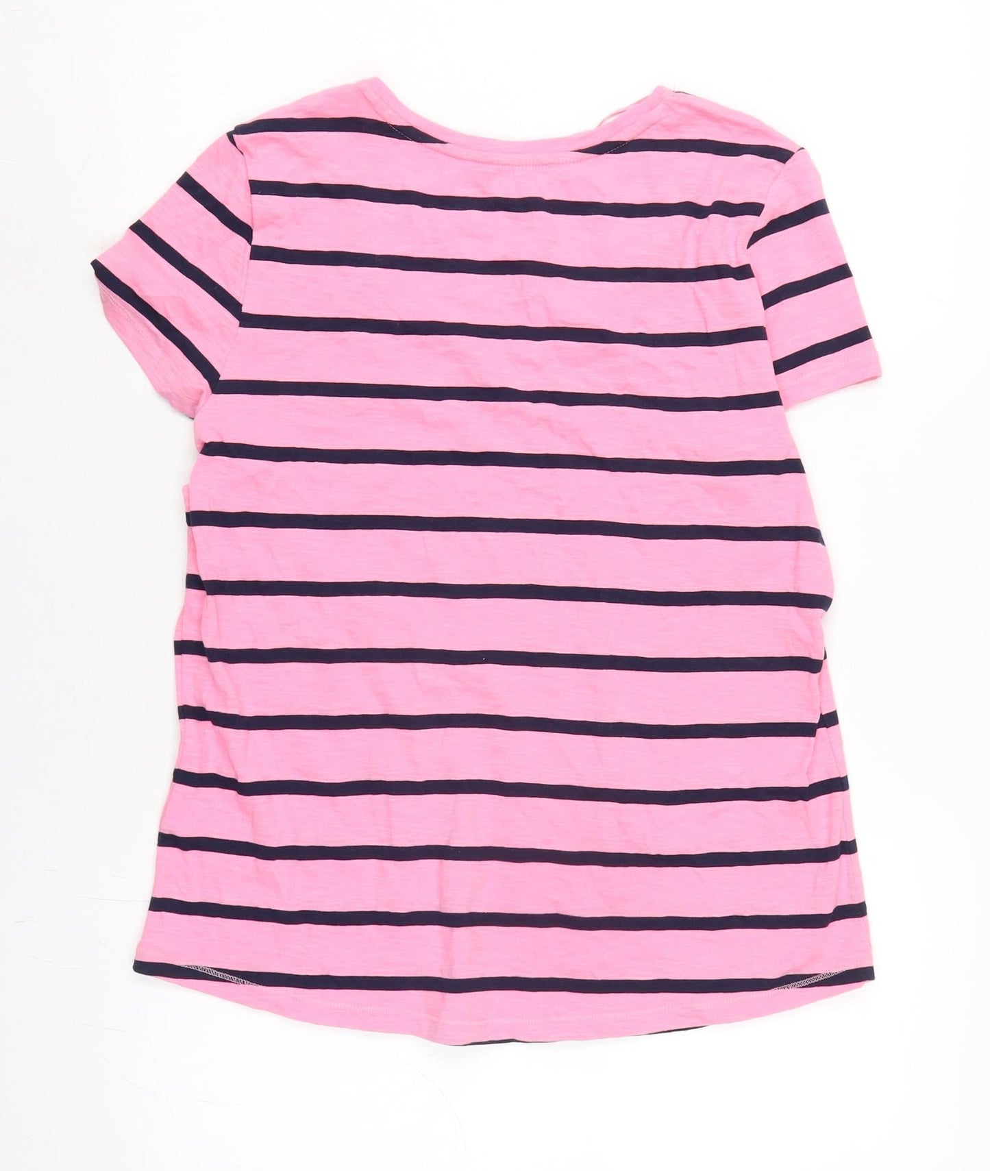Marks and Spencer Womens Pink Cotton Basic T-Shirt Size 14 Crew Neck