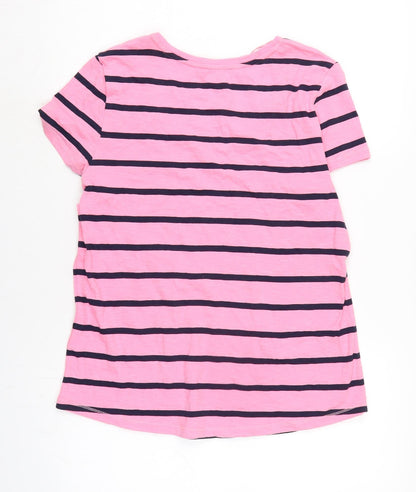 Marks & Spencer Womens Pink Cotton Basic T-Shirt Size 14 Crew Neck