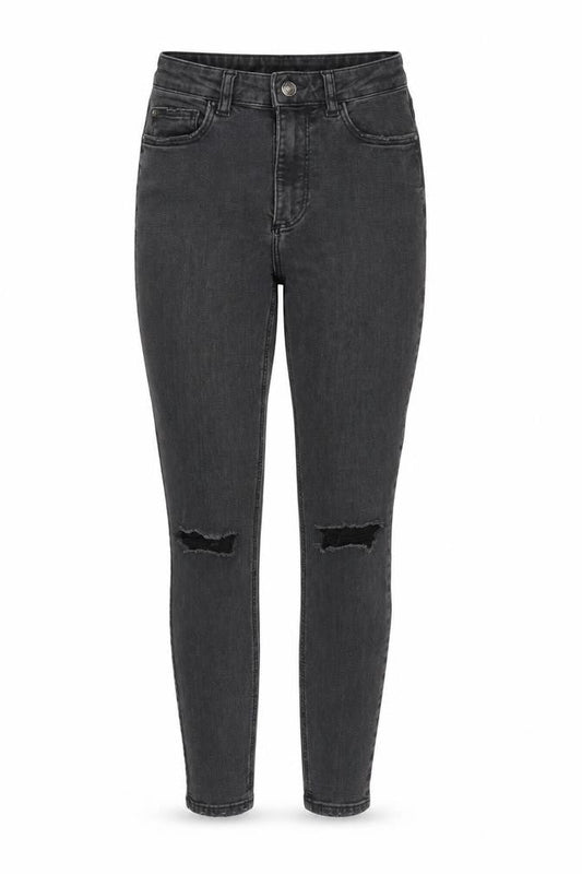 Denim & Co. Womens Grey Cotton Blend Tapered Jeans Size 8 L25.5 in Regular Zip