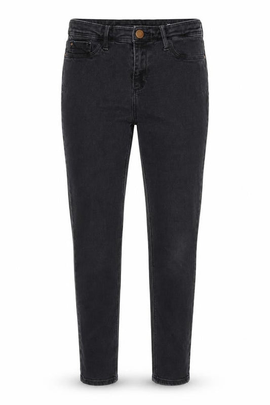 River Island Womens Grey Cotton Blend Tapered Jeans Size 12 L27 in Regular Zip