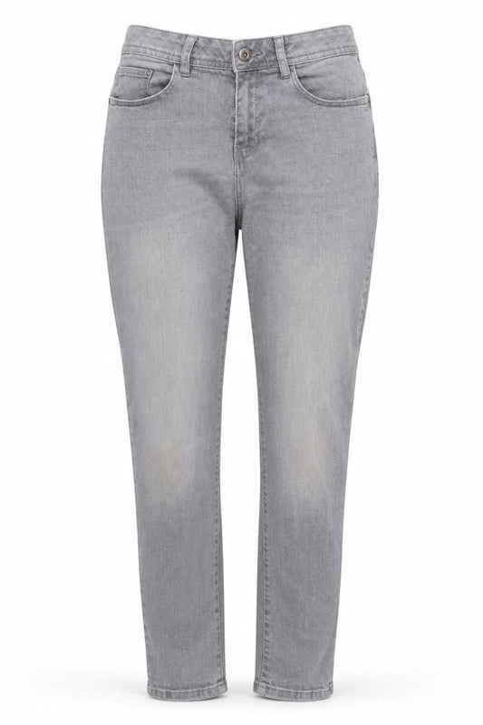 TU Womens Grey Cotton Blend Tapered Jeans Size 12 L29.5 in Regular Zip