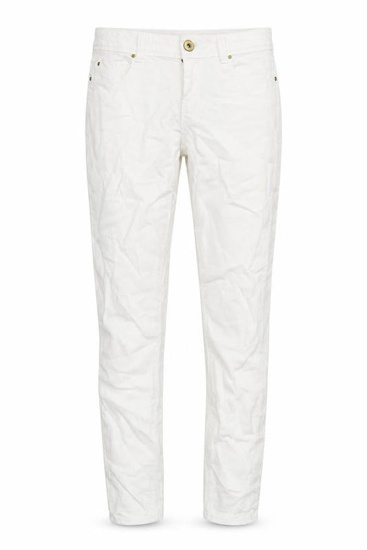Front view of Denim & Co. women’s white cotton blend skinny jeans, size UK 8, 28-inch leg regular zip