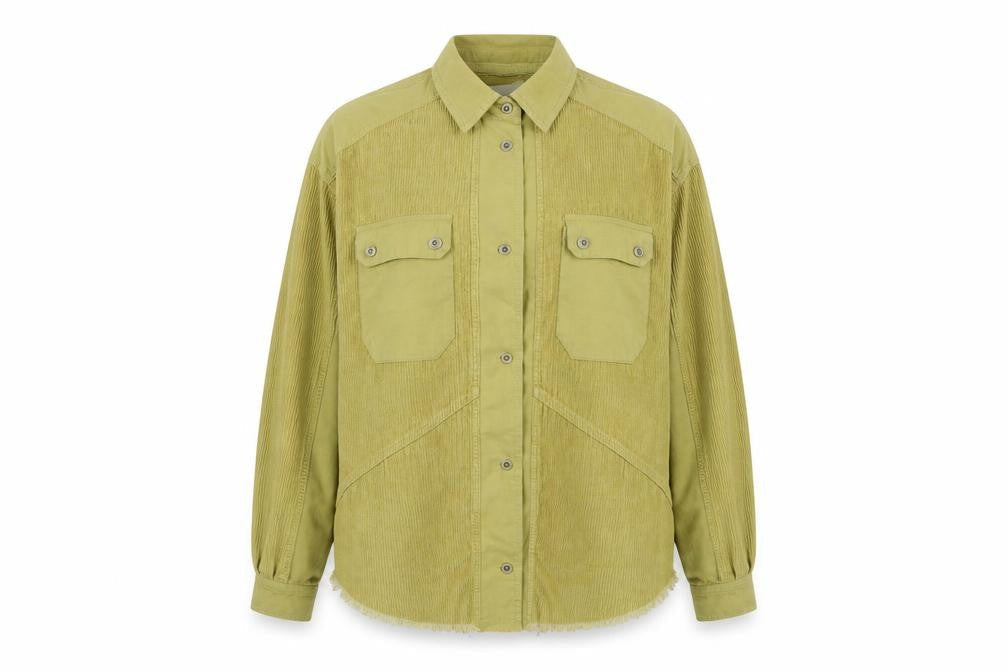 Thread & supply Womens Yellow Cotton Basic Button-Up Size S Collared - Raw Hem