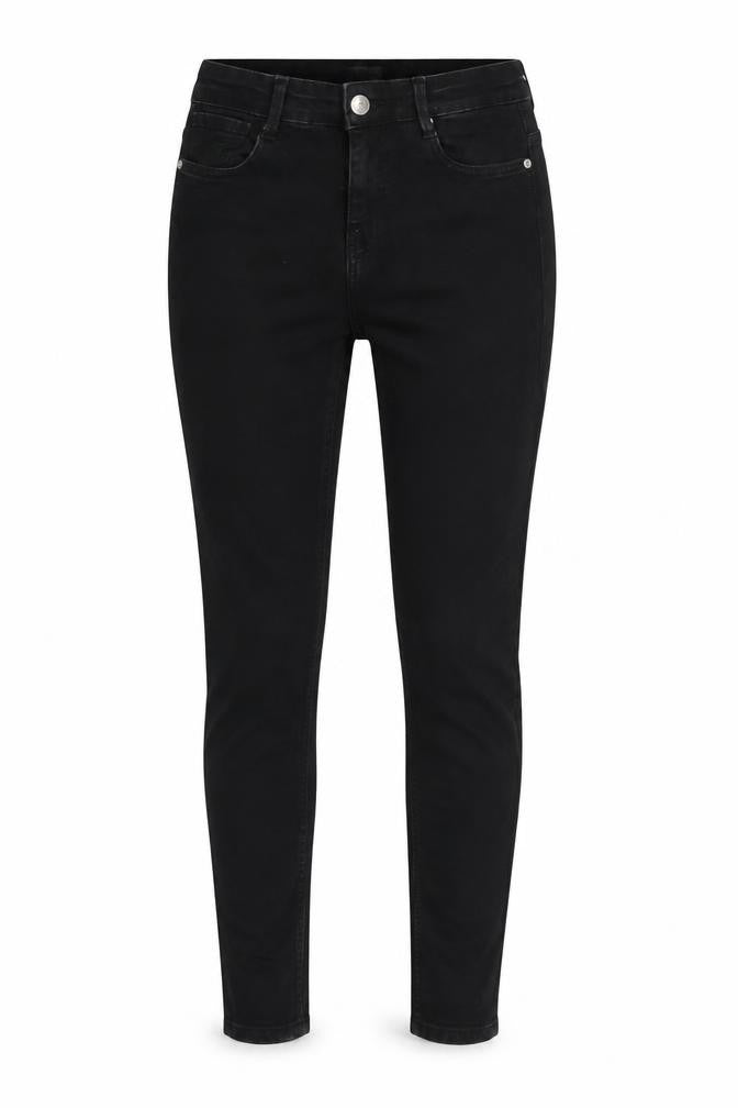 Zara Womens Black Cotton Blend Tapered Jeans Size 8 L26.5 in Regular Zip