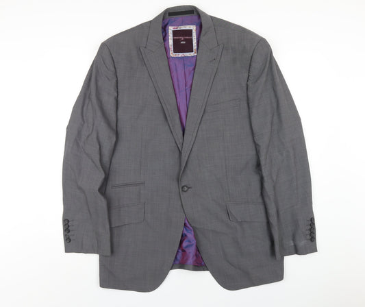 Marks and Spencer Mens Grey Wool Jacket Blazer Size 42 Regular